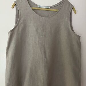 Sleeveless Linen Top in Gray